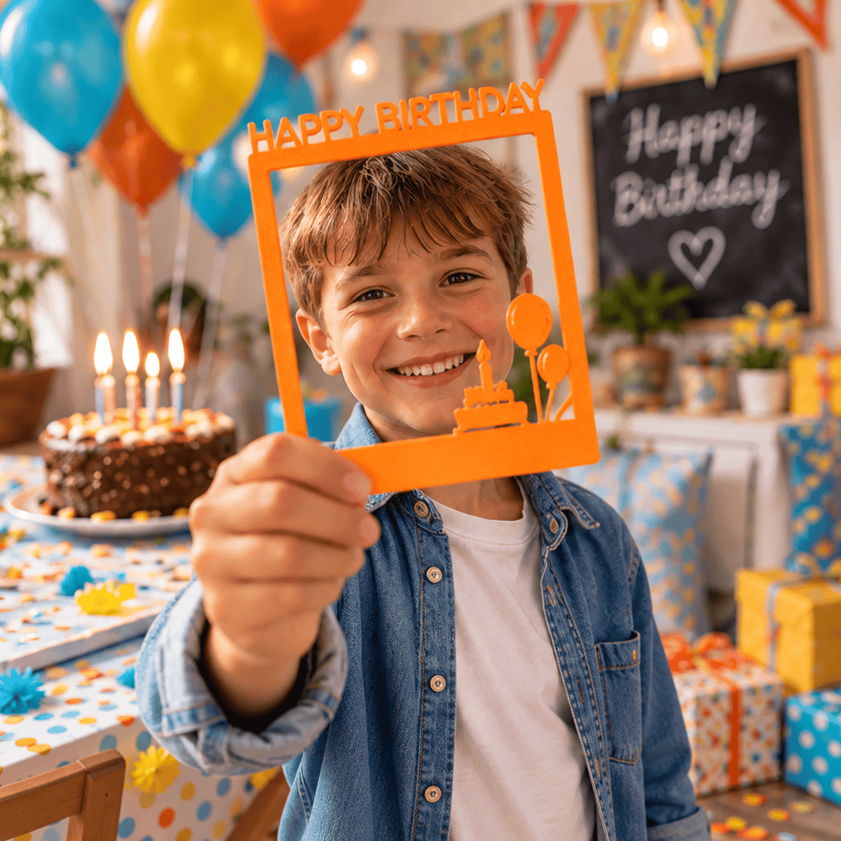 Selfie Rahmen Happy Birthday: Auch für Kinder geeignet