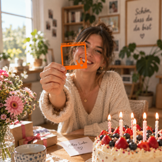Selfie Rahmen Geburtstagskind Orange