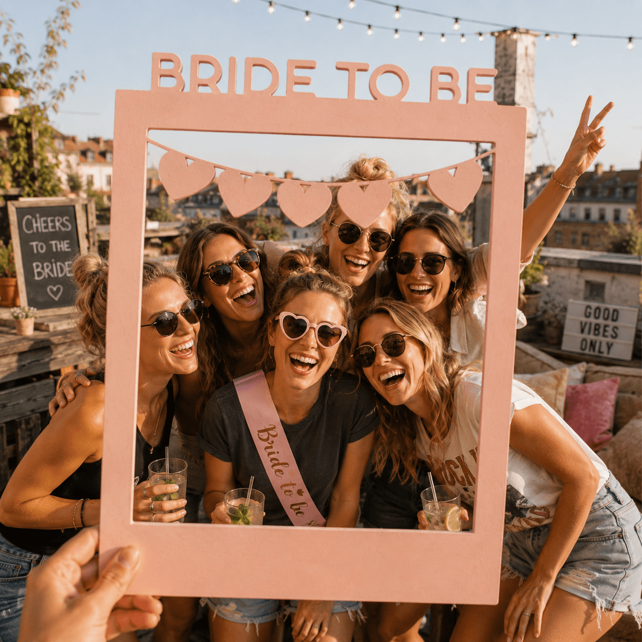JGA Selfie Rahmen XL Bride to be