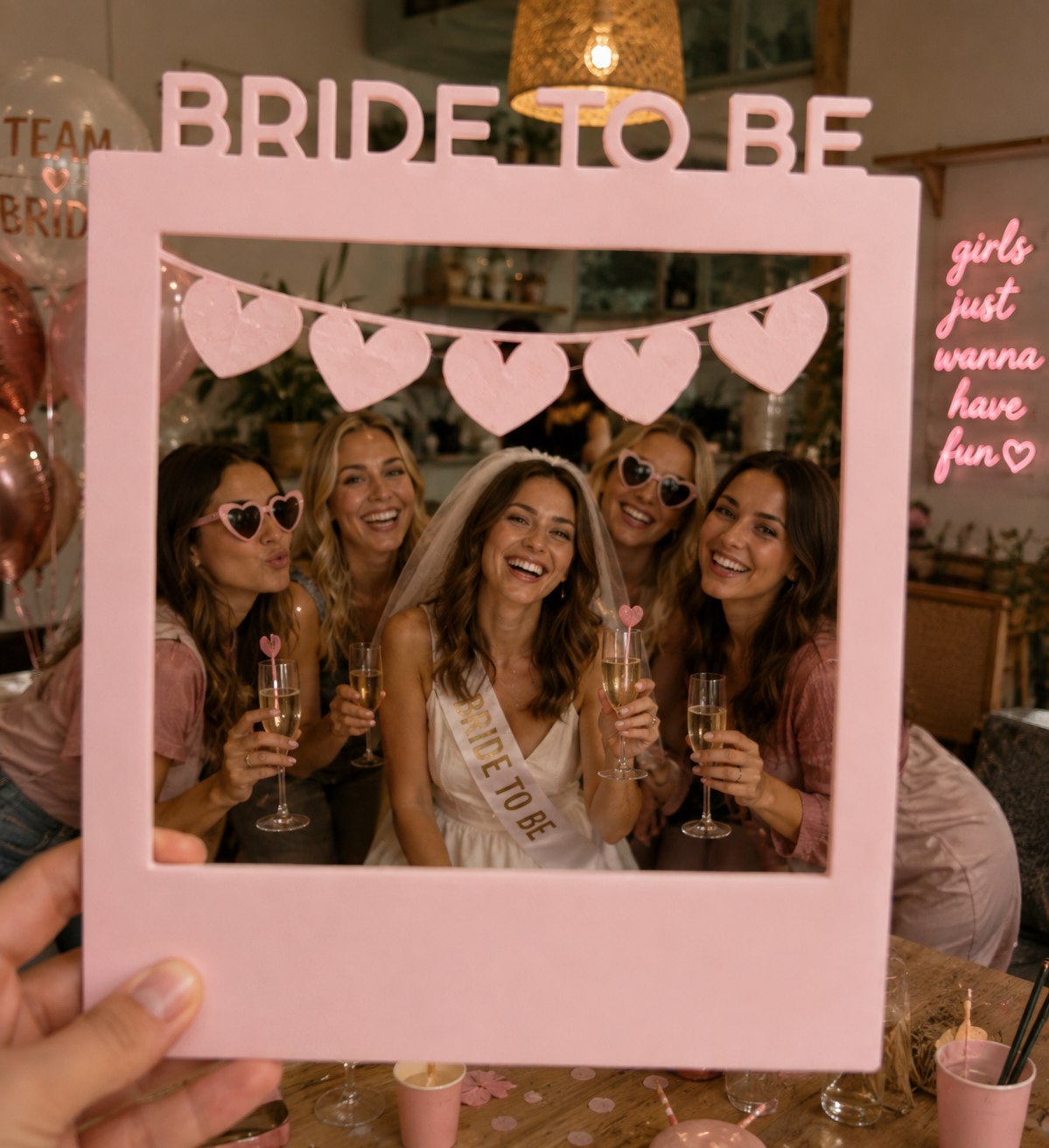 JGA Selfie Rahmen XL Bride to be