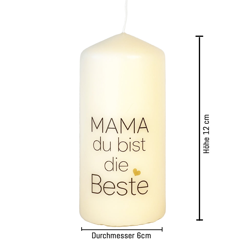 Kerze Mama – Weil jede Mama ein Leuchten verdient: Mama, du bist die Beste!