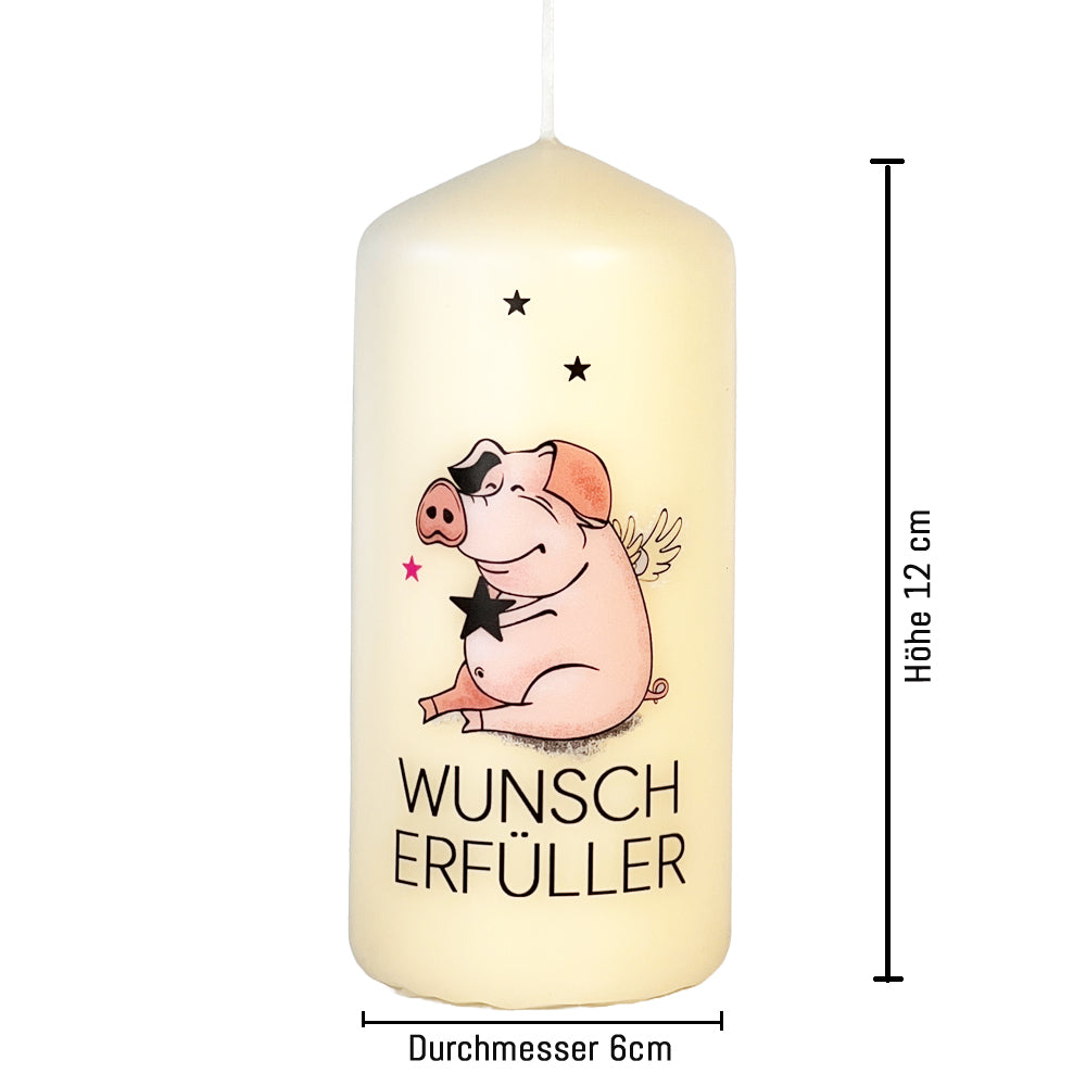 Kerze mit  Druck 12x6cm