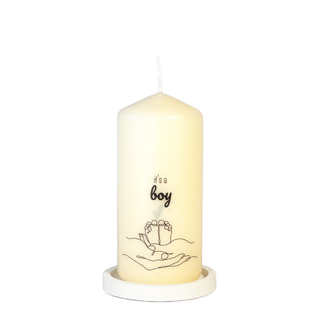 it´s a boy - Kerze zur Geburt