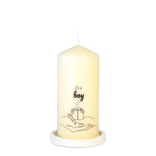 it´s a boy - Kerze zur Geburt