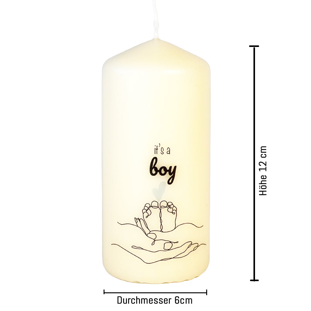 it´s a boy - Kerze zur Geburt