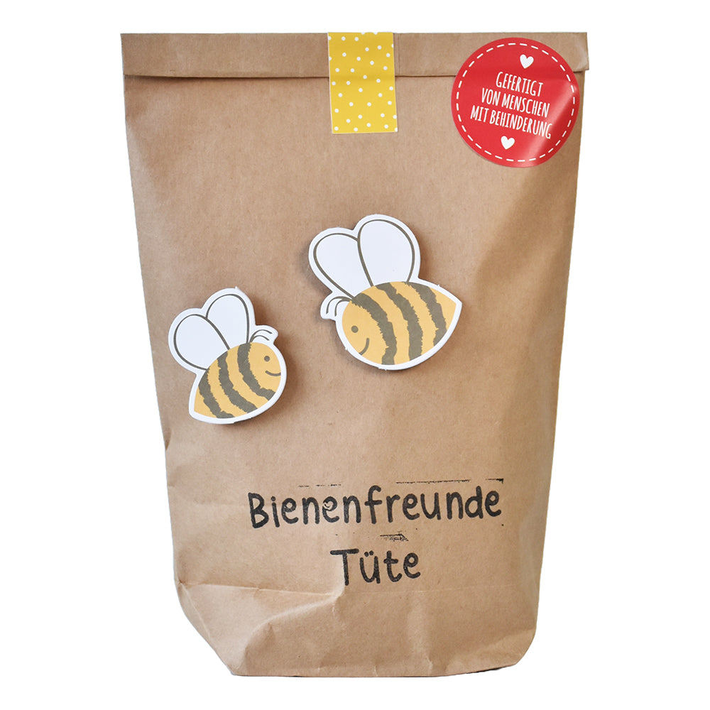 Wundertüte braun als Bienen Geschenk mit Bienenwiesesamen