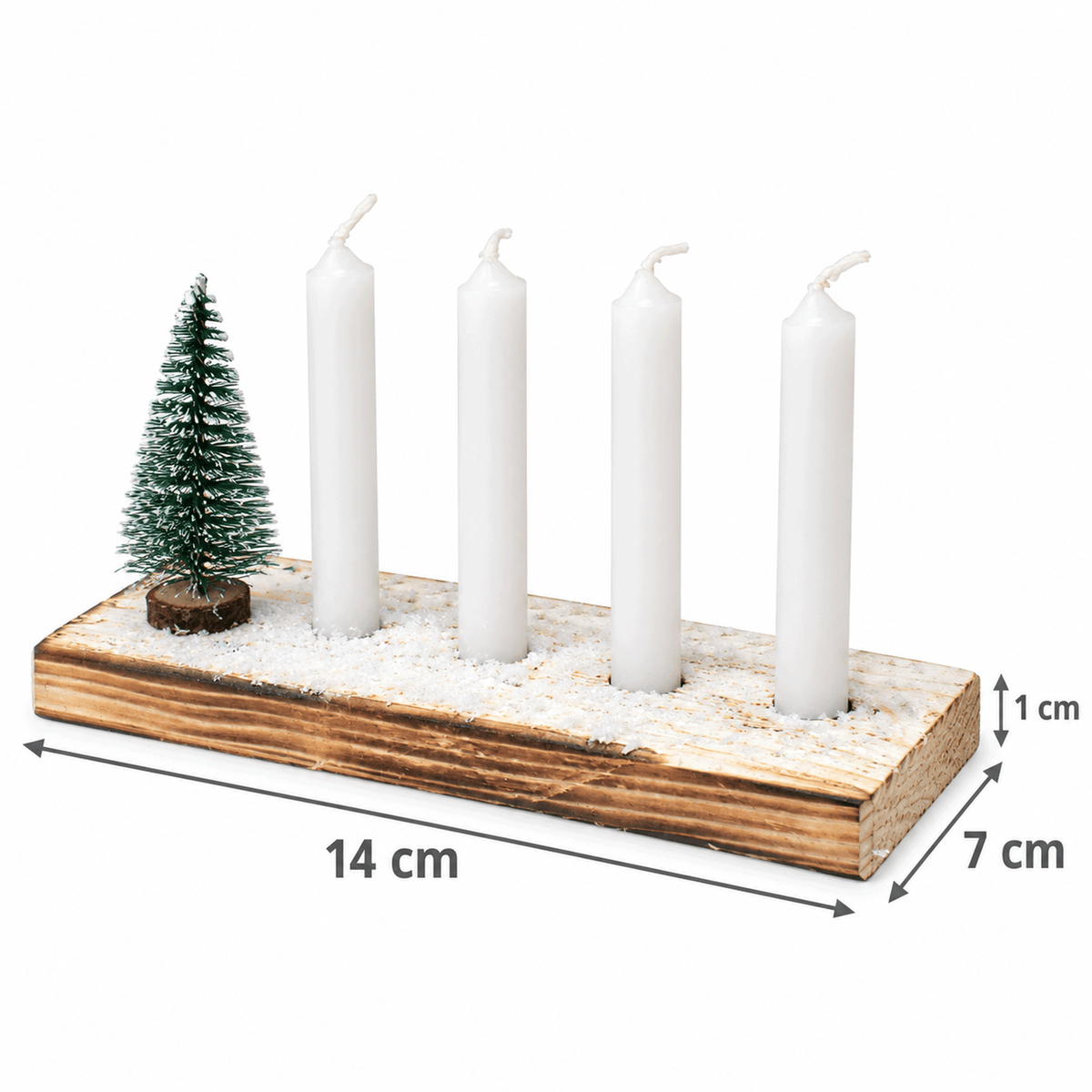 Adventskranz to go: Breite 14 cm, Tiefe 7 cm, Höhe 1 cm