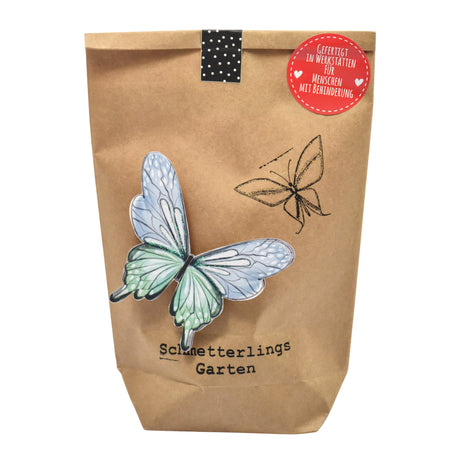 Wundertüte mit Blumensamen für Schmetterlinge. Verwandle deinen Garten in ein schmetterlingsfreundliches Paradies mit unserer Schmetterling-Garten Wundertüte. 