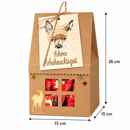 Glückskeks Adventskalender: Breite 15 cm, Höhe 26 cm, Tiefe 15 cm