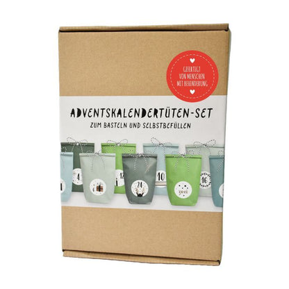 DIY Bastelset in verschiedenen Grüntönen zum adventskalender selber machen