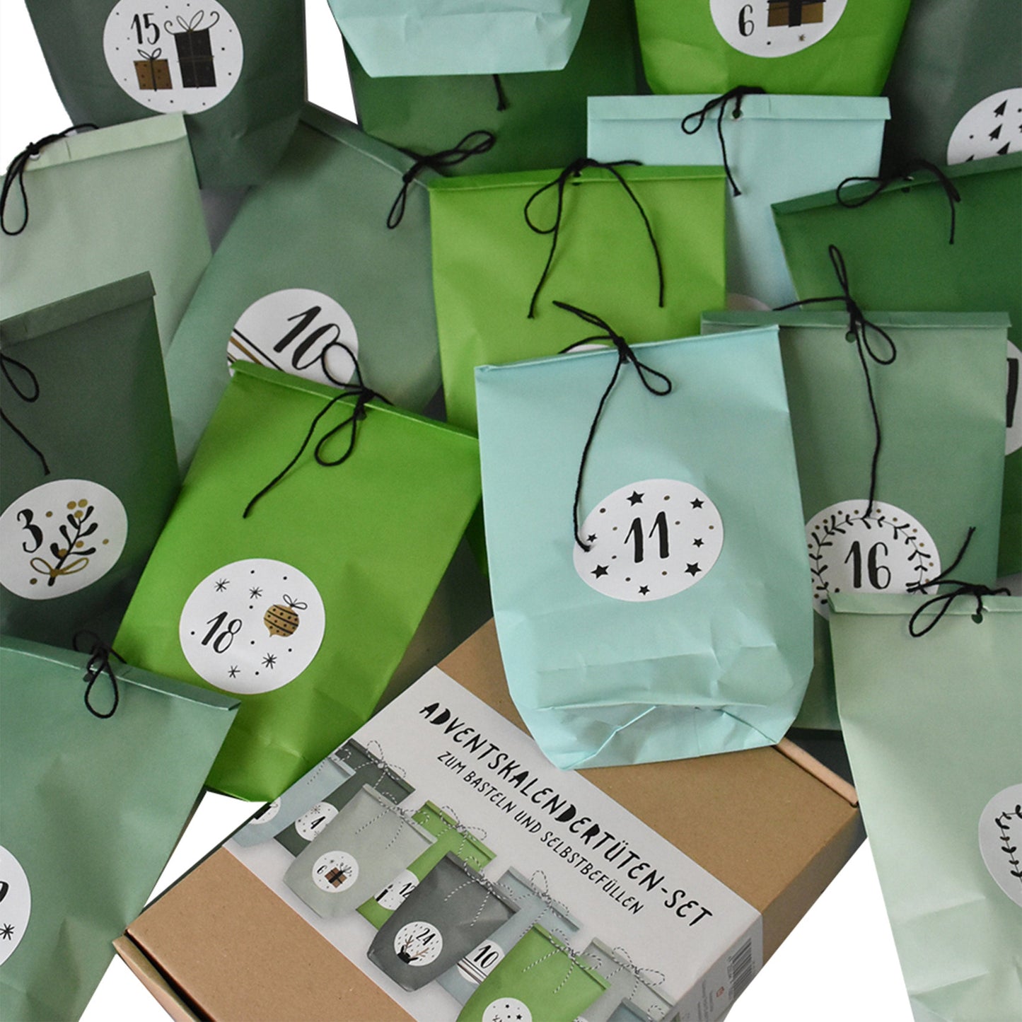 Adventskalender DIY Set grün zum selbst gestalten