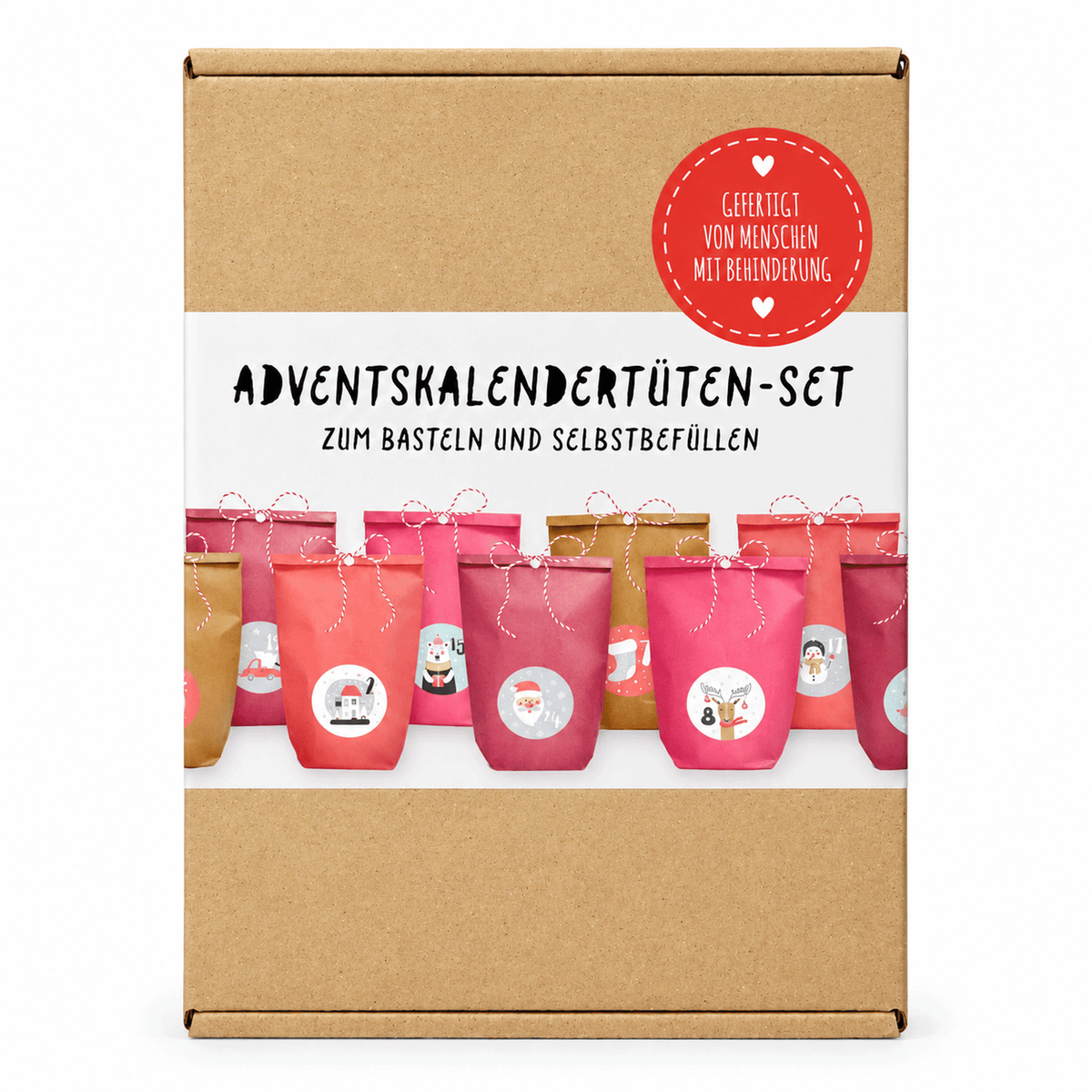 Kreatives Adventskalender Bastelset in Rot