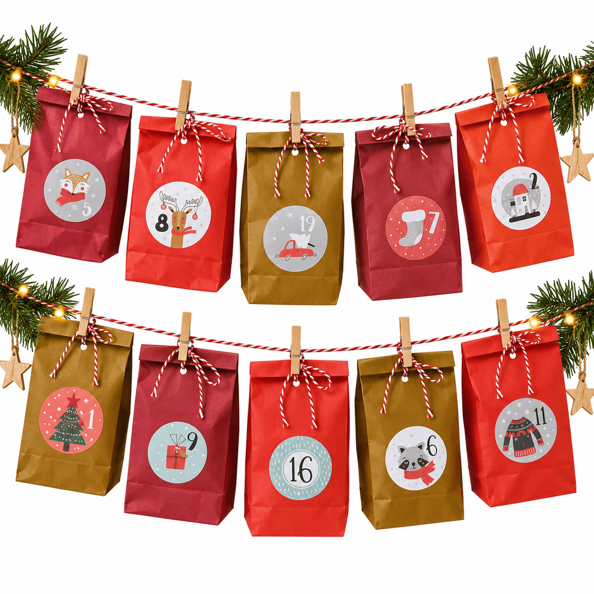 Adventskalender Bastelset: Kreativ in Rot