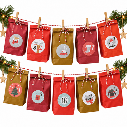 Adventskalender Bastelset: Kreativ in Rot