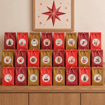 Adventskalender Bastelset: Wunderschöner weihnachtlicher Adventskalender