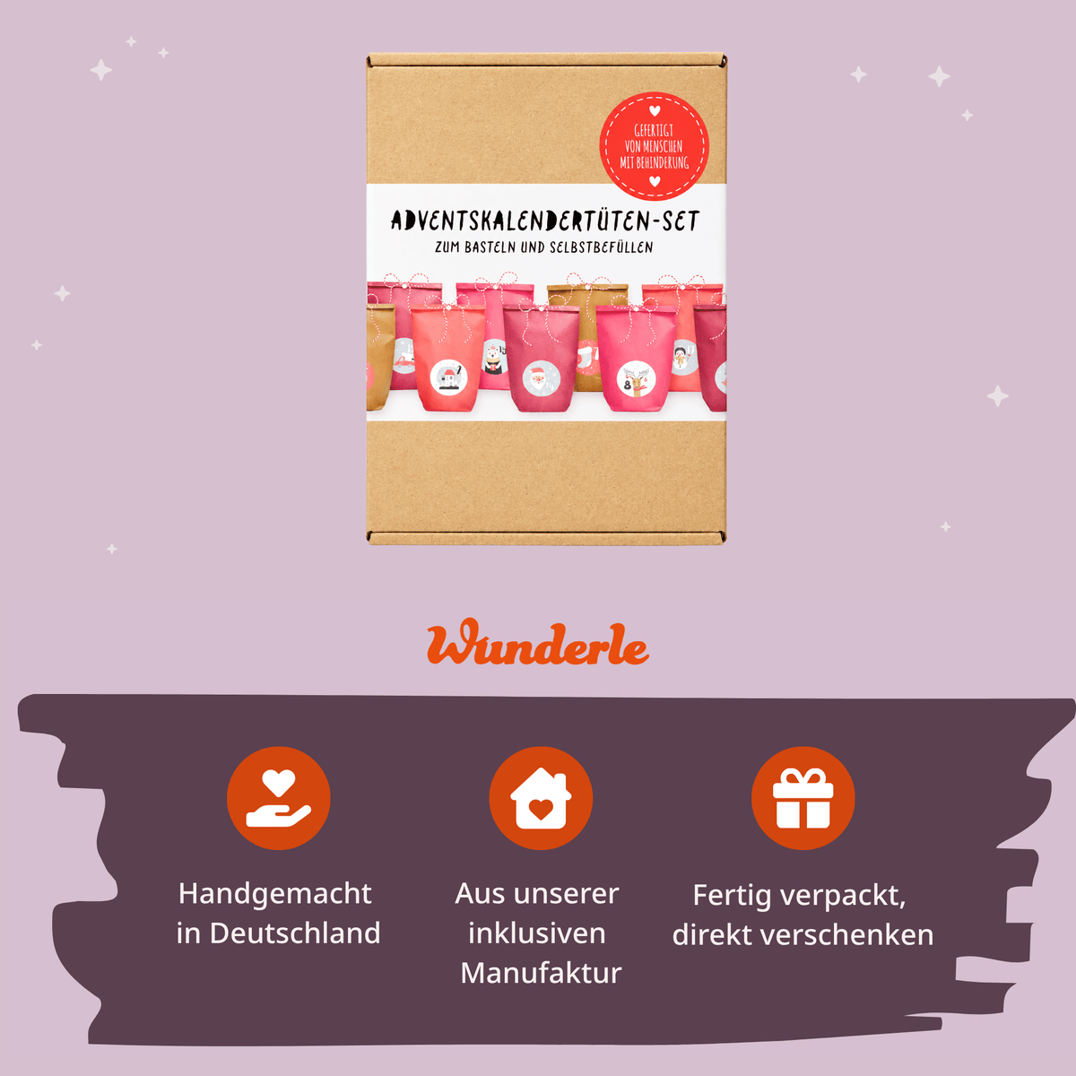 Adventskalender Bastelset: Gefertigt in inklusiver Manufaktur in Deutschland