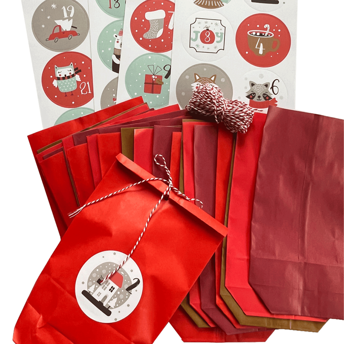 Adventskalender Bastelset in Rot