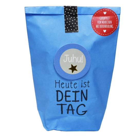tolle geschenkidee- Heute ist dein Tag Wundertüte in blau