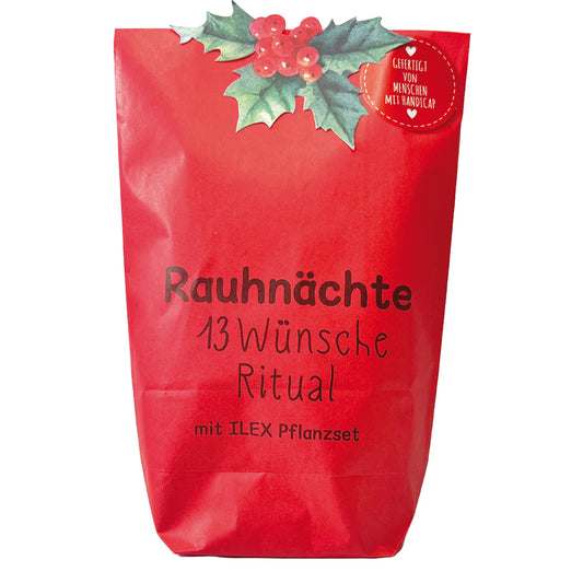 Magische Rauhnächte: 13 Wünsche Ritual Wundertüte mit Ilex Pflanzset