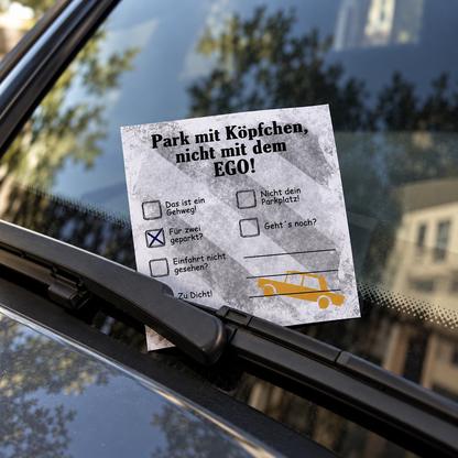 Strafzettelblock als Spaßbotschaft