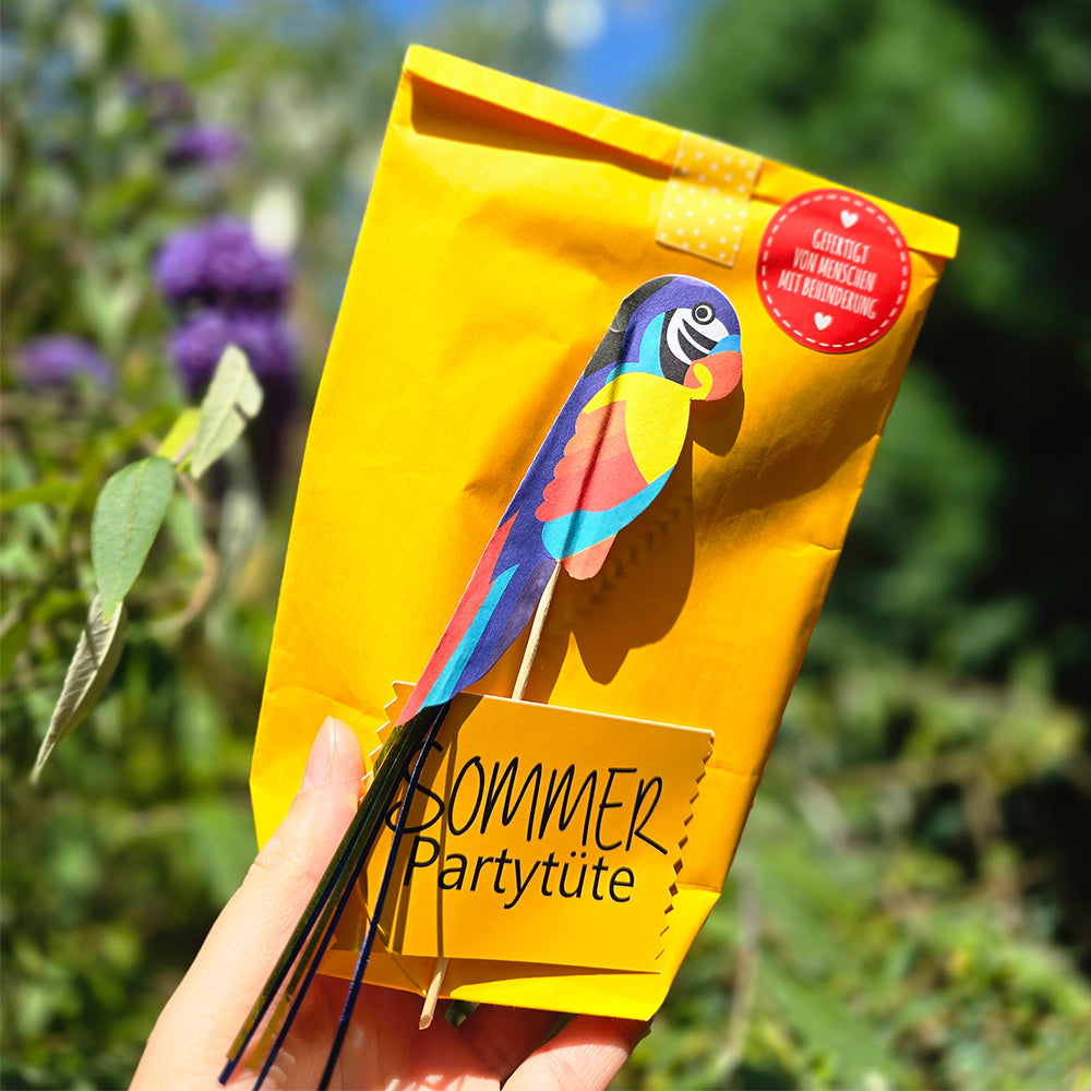 Sommerpartytüte mit Papagei