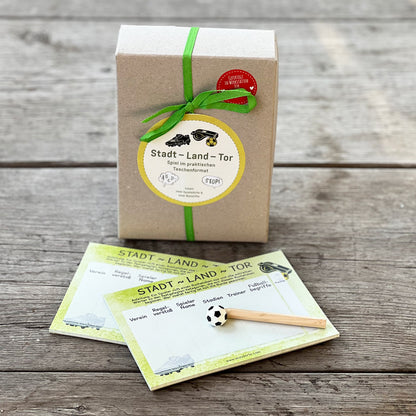 Stadt Land Fußball – Stadt-Land-Tor Spiel im Taschenformat