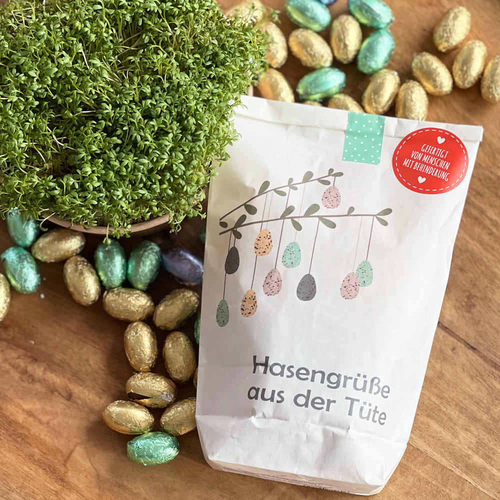 Hasengrüße – Osterfreude aus der Wundertüte mit Kresse
