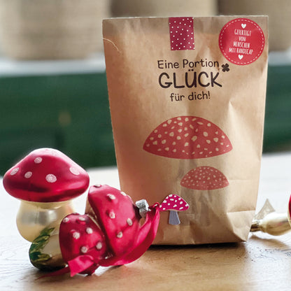 Glücksbringer Geschenk Wundertüte mit Pilz