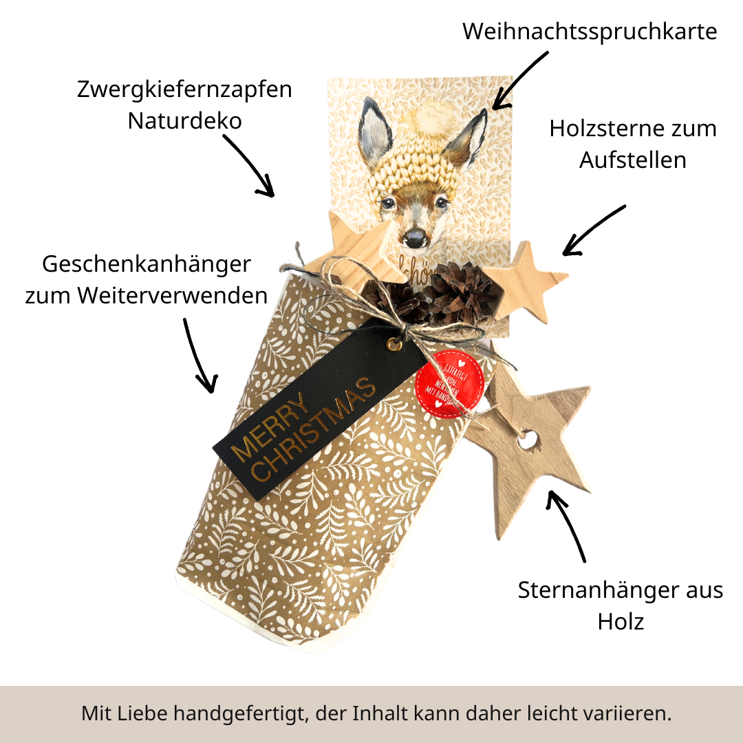Mitbringsel Weihnachten – Die kleine Geste mit großem Herz- Merry Christmas Tüte mit Inhalt