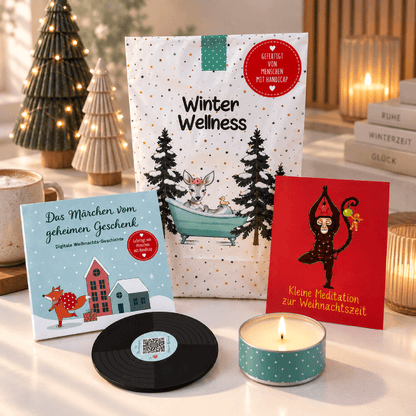 Winter Wellness Geschenk: Wintermärchen zum Hören, kleine Meditation und Duftteelicht
