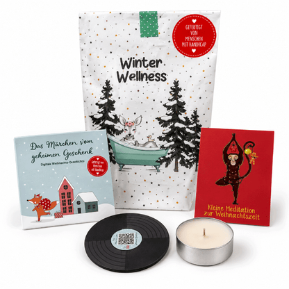 Winter Wellness Geschenk: Wintermärchen zum Hören, kleine Meditation und Duftteelicht