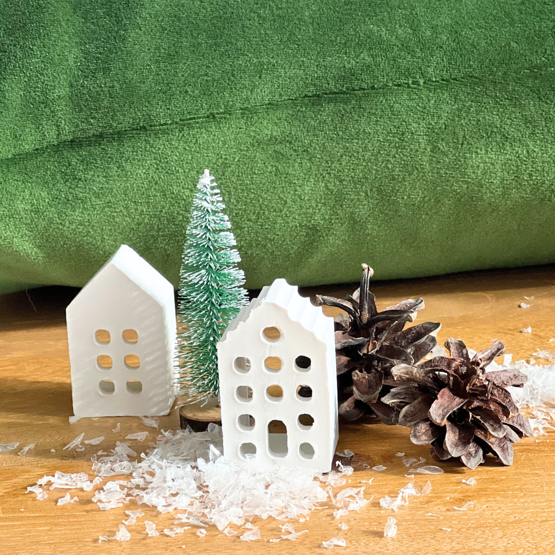 Kleine Weihnachtsdeko mit Resinhäusern