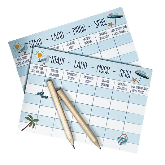 Stadt Land Meer Spiele Set