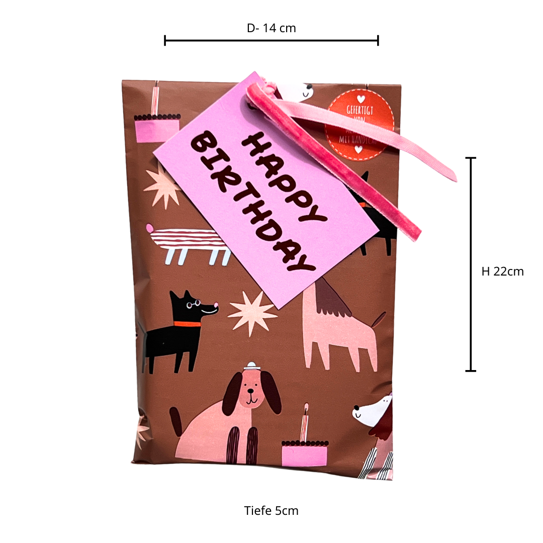 Geburtstagsüberraschung Tüte Happy Birthday für Hundefreunde