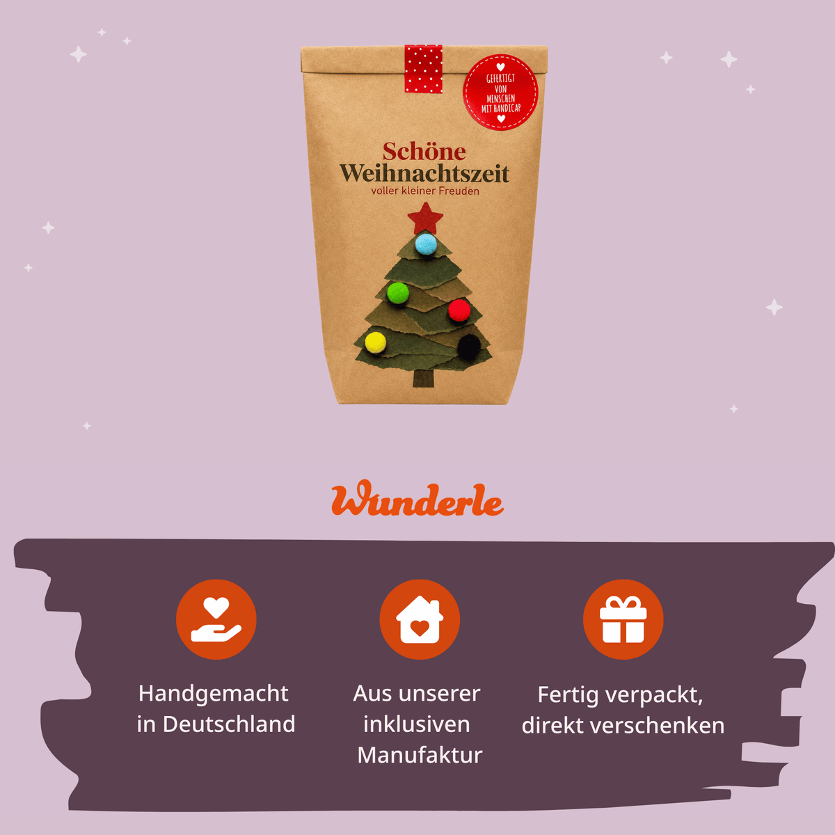 Weihnachtsdeko Geschenk: Gefertigt von Menschen mit Handicap in Deutschland.
