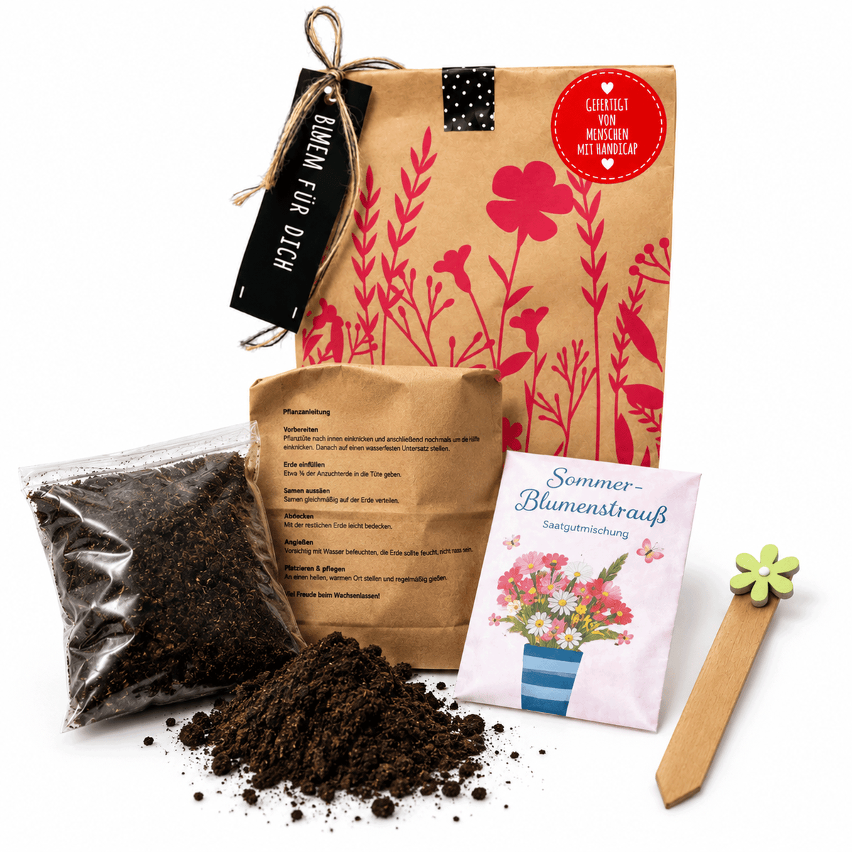Anzuchtset für einen Blumenstrauß aus der Blumen für Dich Wundertüte