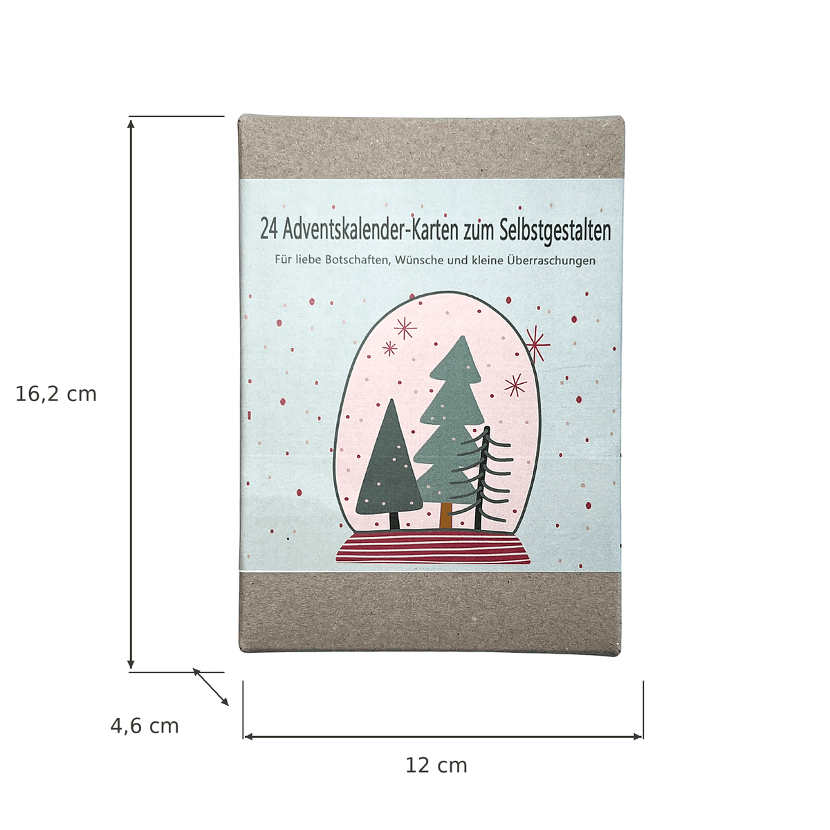 Emotionaler Adventskalender: Höhe 16,2 cm, Breite: 12 cm, Tiefe 4,6 cm