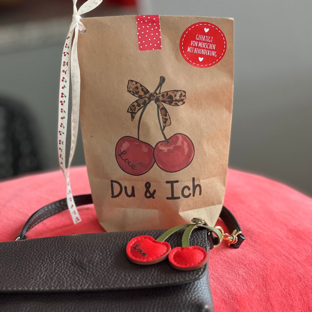 Du und ich Geschenk mit Kirsch Schüsselanhänger