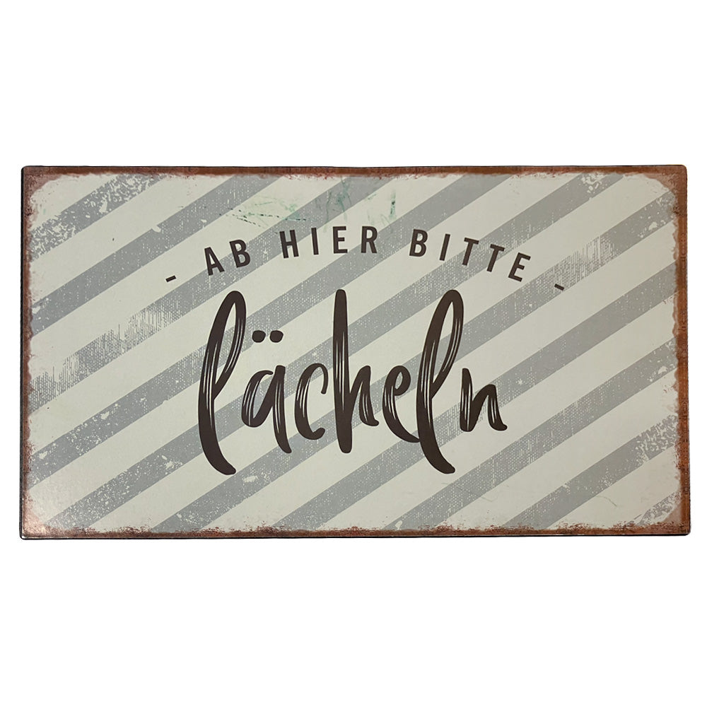Gartenschild bitte lächeln