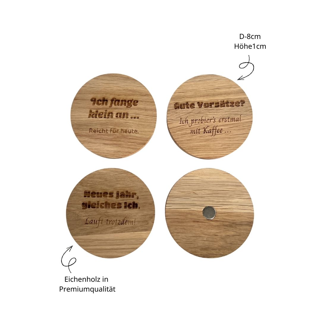 Magnet set 4 Stück mit Achtsamkeitssprüchen