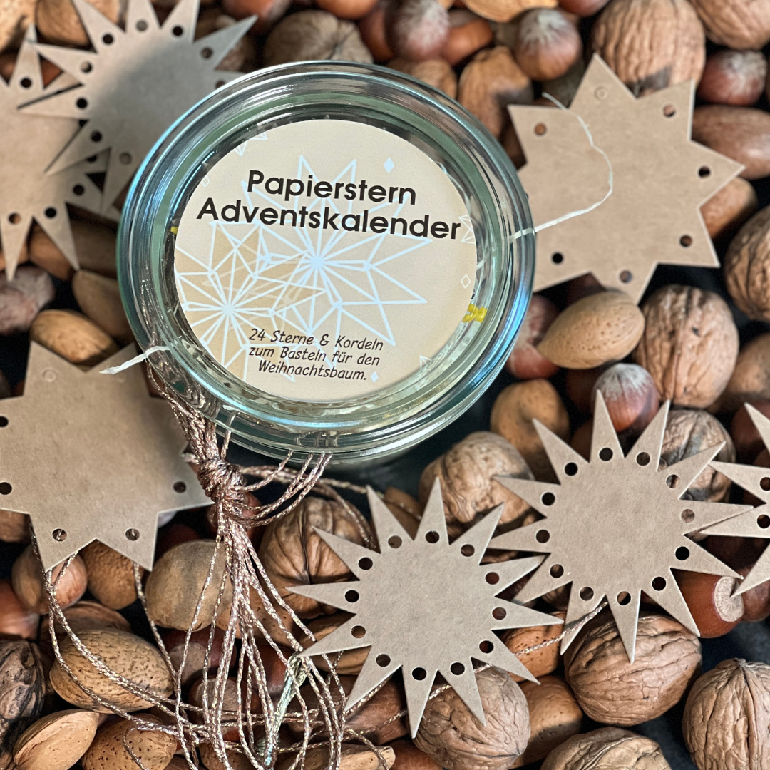 Adventskalender basteln mit Papiersternen