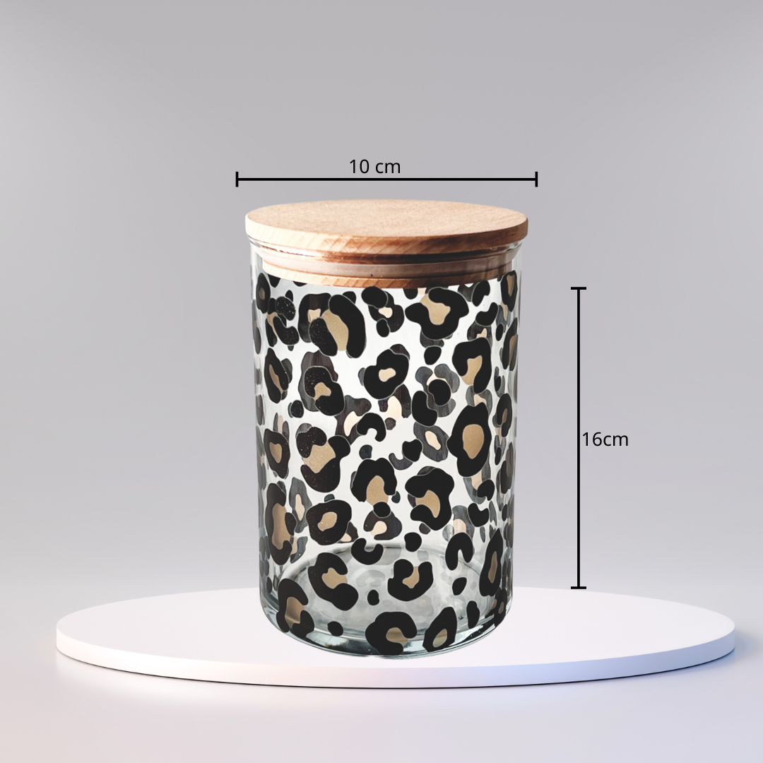 handgemachtes Vorratsglas mit Leo 