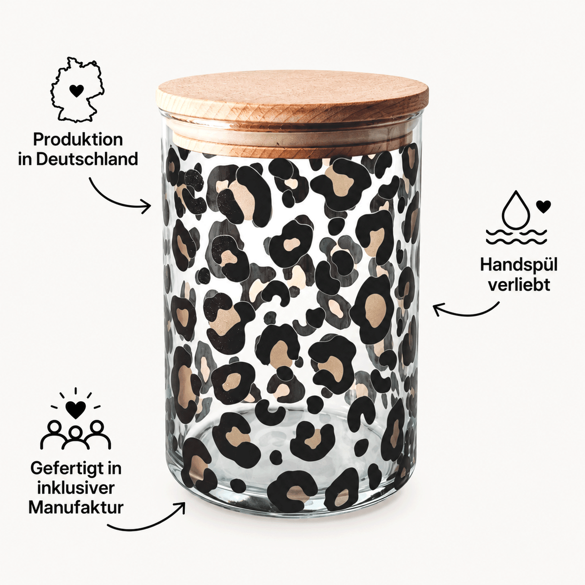 Vorratsglas Leoprint: Gefertigt in inklusiver Manufaktur in Deutschland