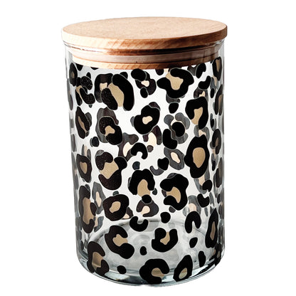 Vorratsglas Leoprint mit Holzdeckel