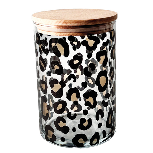 Vorratsglas Leoprint mit Holzdeckel