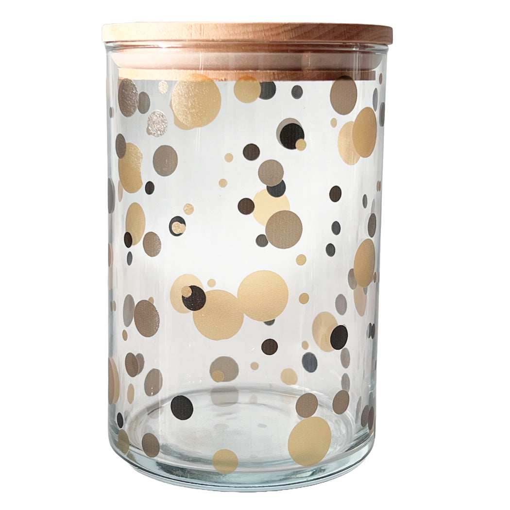 Glas mit Muster in braun - gold