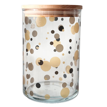 Glas mit Muster in braun - gold