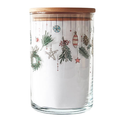 Glasdose für Kekse! Edles Glas mit Weihnachtsgirlande