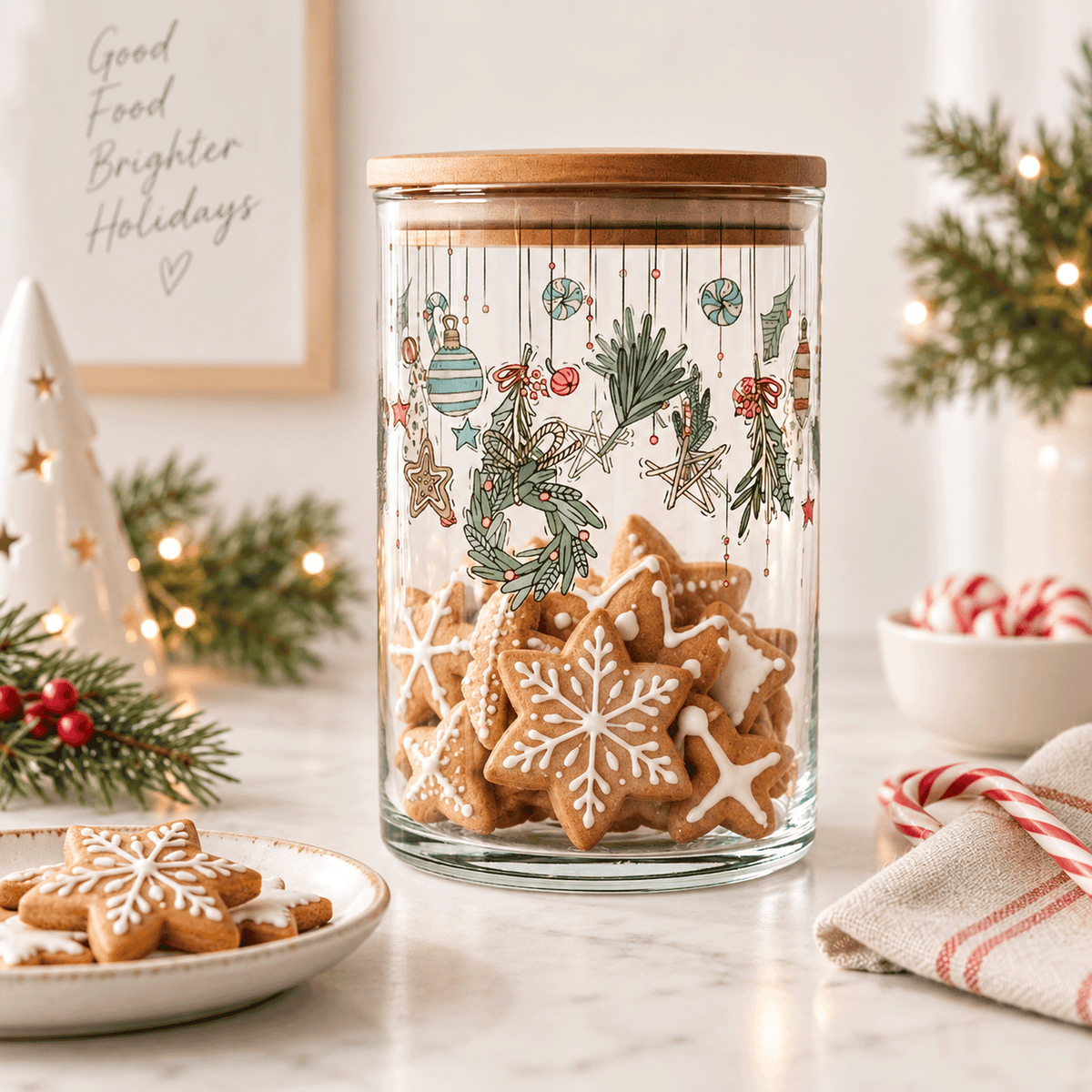 Glasdose für Kekse: Weihnachtszauber für dein Zuhause