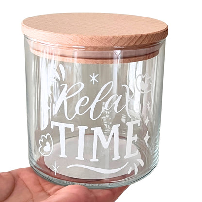 Achtsamkeitsglas Relax Time für Süßigkeiten